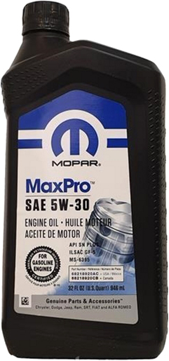 Олива моторна CHRYSLER MAXPRO SAE 5W-30 SP/GF-6A 0.946 л (68518204AA)